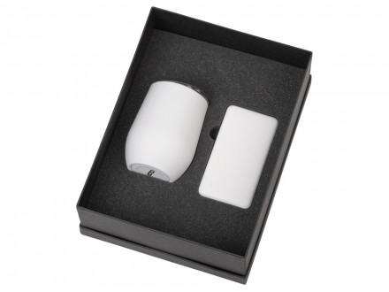 Подарочный набор с термокружкой и повербанком С1, 5000 mAh, белый