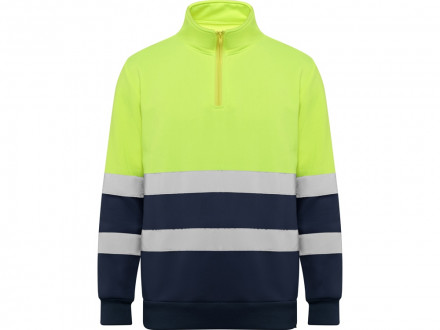 Свитшот ворот на молнии Spica, нэйви/неоновый желтый