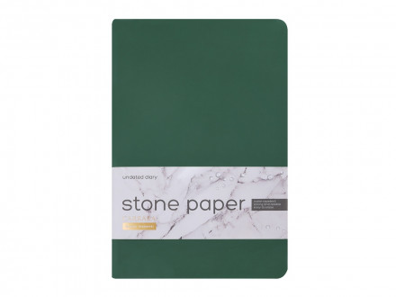 Ежедневник с каменной бумагой недатированный А5 Carrara, зеленый
