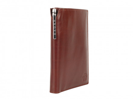 Бумажник для документов Cross Vachetta New Brandy, с ручкой Cross, кожа наппа, гладкая, коричневый