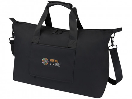 Спортивная сумка для ноутбука с диагональю экрана 15,6 дюйма Turner, изготовленная из переработанных материалов согласно стандарту GRS - сплошной черный