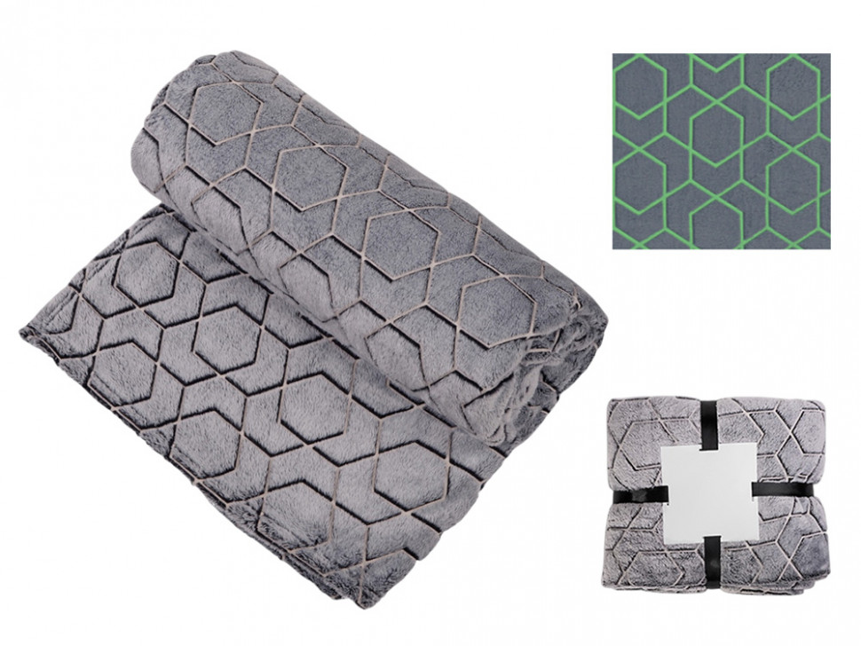 Светящийся в темноте плед Lattice черный