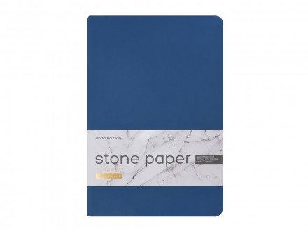 Ежедневник с каменной бумагой недатированный А5 Carrara, темно-синий