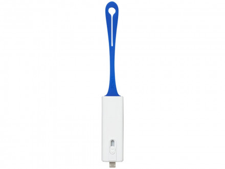 Повербанк Denzi 700 мАч с интегрированными штекерами, белый/синий