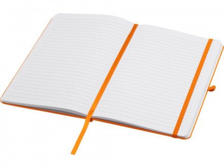 Teak блокнот А5 из переработан. материала в твердой обложке с линован. страницами - Оранжевый