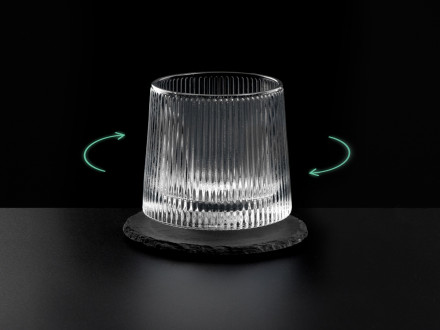 Вращающийся бокал для виски на сланцевом костере Ventura