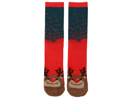 Набор носков с рождественской символикой в мешке женские, 2 пары, красный