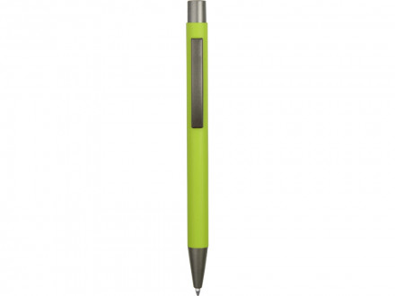 Ручка металлическая soft touch шариковая Tender, зеленое яблоко/серый