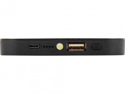 Портативное зарядное устройство на 4000 mAh с литий-полимерной батареей в компактном корпусе из металла, черный