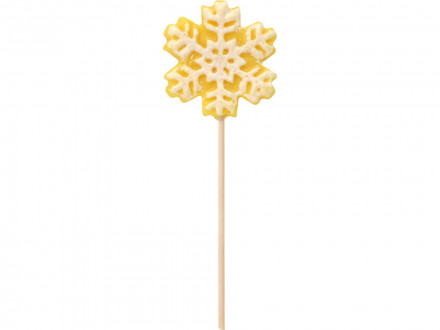 Карамель леденцовая на сахаре 3Д Снежинка, 40г, желтая