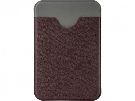 Чехол-картхолдер Favor на клеевой основе на телефон для пластиковых карт и и карт доступа, коричневый