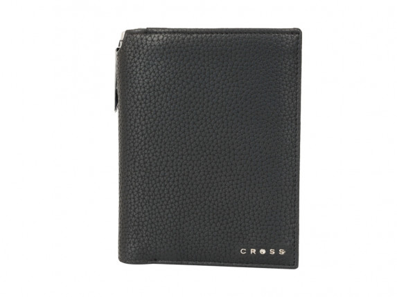 Бумажник для документов Cross Nueva Management Black, с ручкой Cross, кожа наппа, фактурная, черный