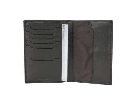 Бумажник для документов Cross Nueva Management Black, с ручкой Cross, кожа наппа, фактурная, черный