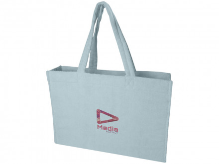 Пляжная эко-сумка Siam объемом 13 л из переработанной махровой ткани, сертифицированной GRS - Cloud Blue