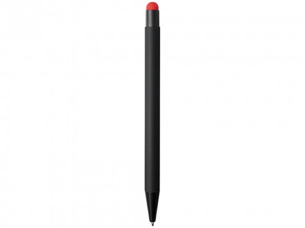 Резиновая шариковая ручка-стилус Dax, черный/красный