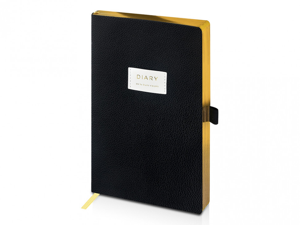 Ежедневник недатированный А5 Black с нашивкой, черный