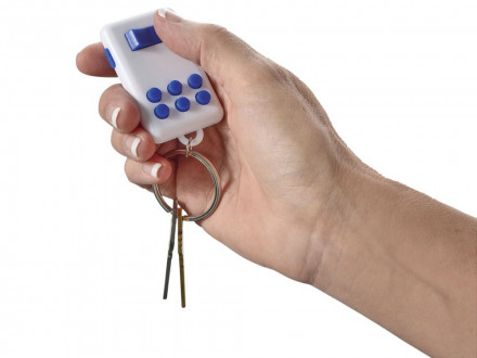 Брелок-фонарик Flip&Click, белый/ярко-синий