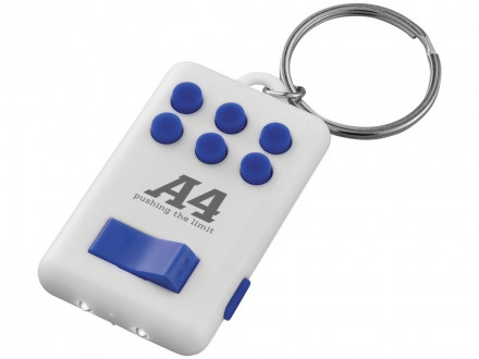 Брелок-фонарик Flip&Click, белый/ярко-синий