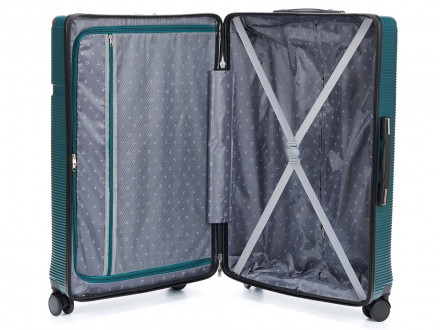 Чемодан TORBER Onego, зелёный, ABS-пластик, 79,5 х 51 х 29 см, 103 л