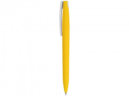 Ручка пластиковая soft-touch шариковая Zorro, желтый/белый