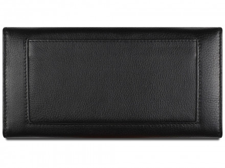 Кошелёк женский BUGATTI Lady Top, чёрный, натуральная воловья кожа, 20х2,5х10,5 см