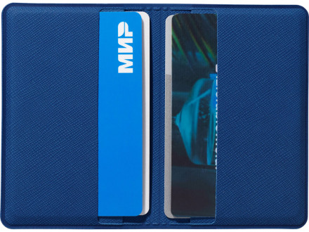 Футляр-книжка на 4-е карты с RFID Favor, синий