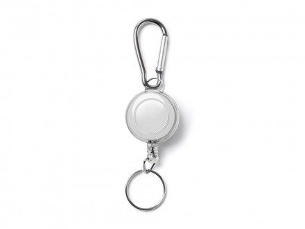 Брелок для ключей DOKI с карабином и выдвижным кольцом, белый