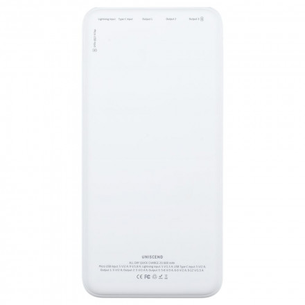 Аккумулятор Uniscend All Day Quick Charge PD 20000 мAч, белый