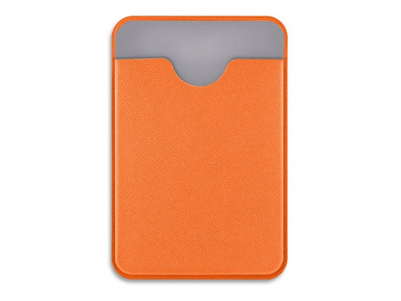 Чехол-картхолдер Favor на клеевой основе на телефон для пластиковых карт и и карт доступа, оранжевый