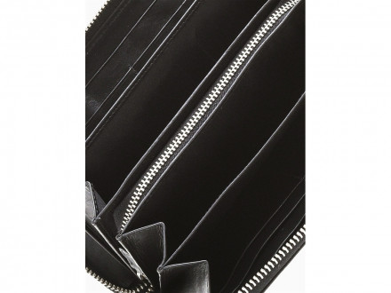 Кошелёк BUGATTI Atlanta, на молнии, чёрный, натуральная воловья кожа, 19,5х2,5х10,5 см