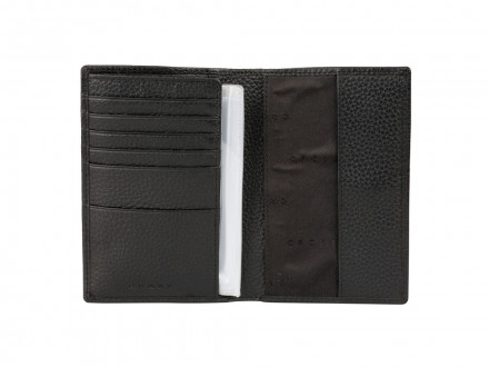 Бумажник для документов Cross Hudson Black, с ручкой Cross, кожа наппа, фактурная, черный