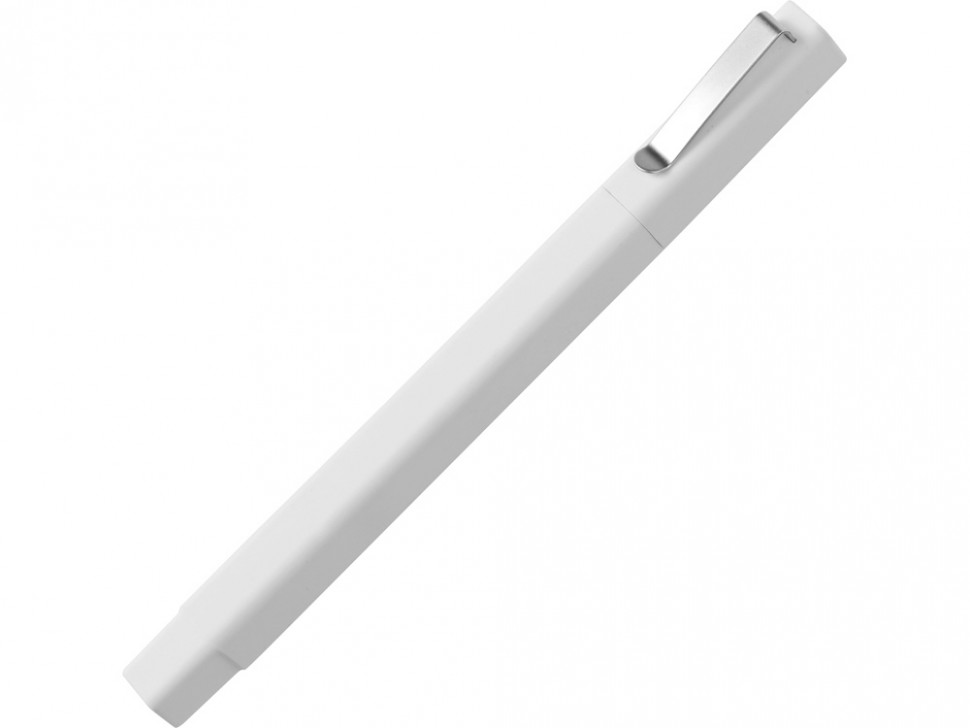 Ручка шариковая пластиковая Quadro Soft, квадратный корпус с покрытием софт-тач, белый
