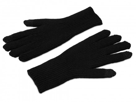 Подарочный набор с перчатками, термосом и чаем, черный