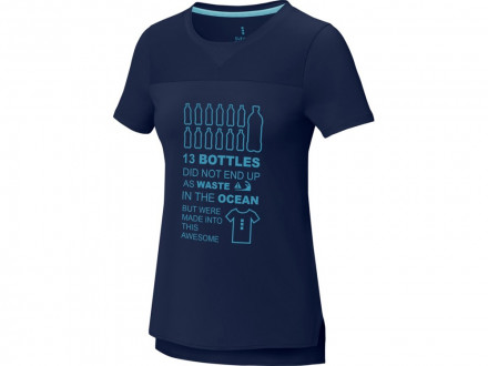 Borax Женская футболка с короткими рукавами из переработанного полиэстера согласно стандарту GRS с отличным кроем - Темно - синий