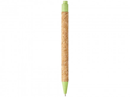 Шариковая ручка Midar из пробки и пшеничной соломы, зеленое яблоко