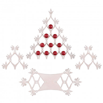 Сборная елка «Новогодний ажур», с красными шариками