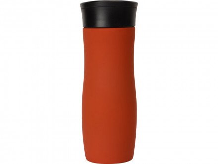 Вакуумная термокружка с кнопкой Streamline, Waterline, soft-touch, тубус, красный