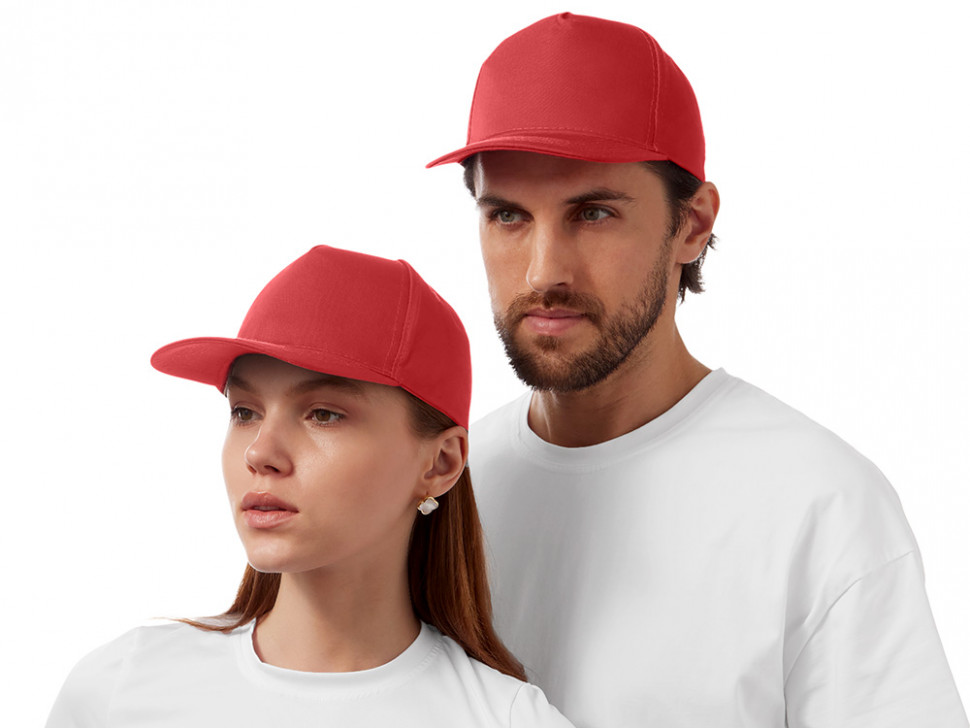 Бейсболка Mix 5-ти панельная 180 гр, красный