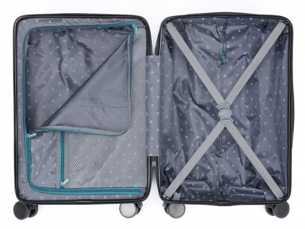 Чемодан TORBER Onego, зелёный, ABS-пластик, 59,5 х 39,5 х 24 см, 46 л