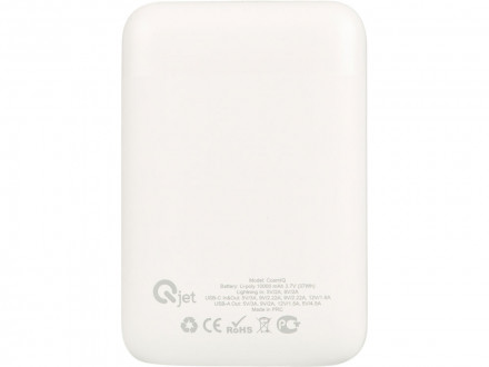 Внешний аккумулятор с быстрой зарядкой QC/PD CosmIQ, 10000 мАч, белый