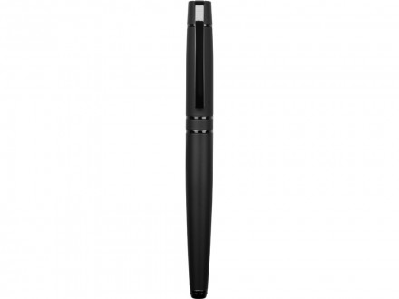 Ручка металлическая роллер Uma VIP R GUM soft-touch с зеркальной гравировкой, черный