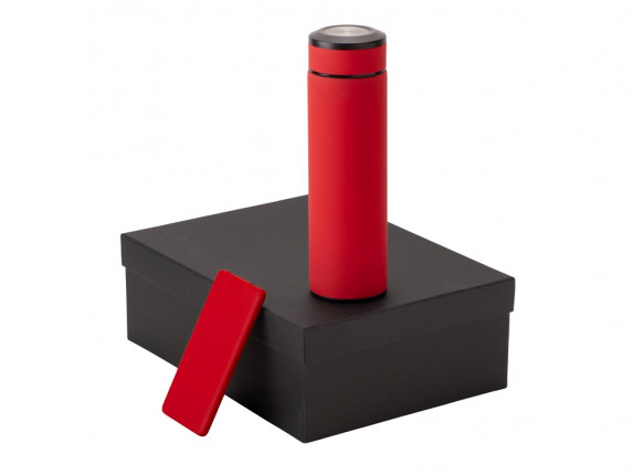 Подарочный набор с термосом и повербанком С1, красный