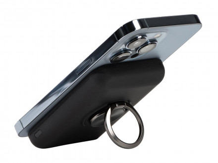 Магнитный беспроводной внешний аккумулятор MagnetIQ, 5000 mah, 10 W, черный (Р)