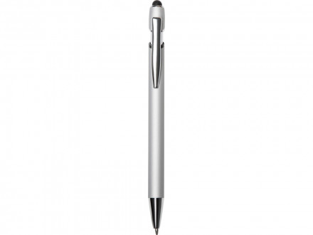 Ручка-стилус металлическая шариковая Sway  Monochrome с цветным зеркальным слоем, серебристый с черным