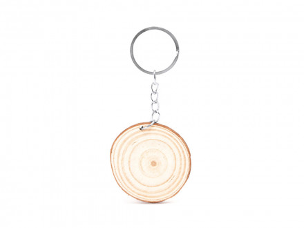 Брелок BUDAN круглый из натурального дерева, натуральный