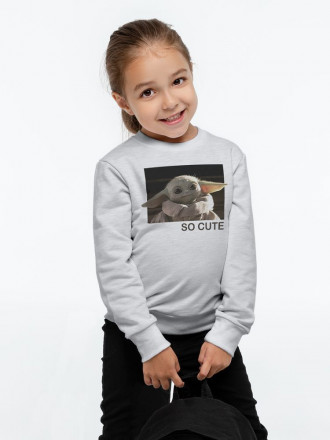 Свитшот детский Baby Yoda, серый