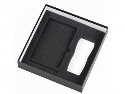 Подарочный набор с блокнотом С1, металлической ручкой и термокружкой, серый