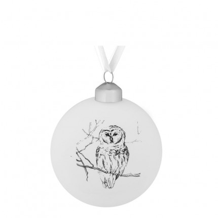 Елочный шар Forest, 8 см, с изображением совы