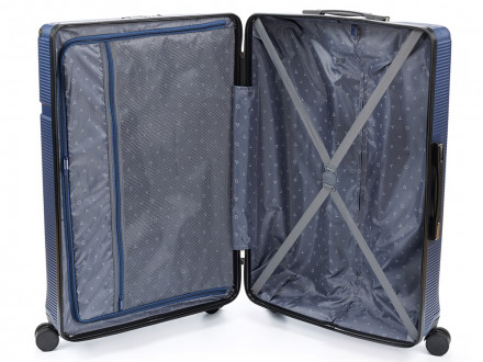 Чемодан TORBER Onego, синий, ABS-пластик, 79,5 х 51 х 29 см, 103 л