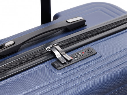 Чемодан TORBER Onego, синий, ABS-пластик, 79,5 х 51 х 29 см, 103 л
